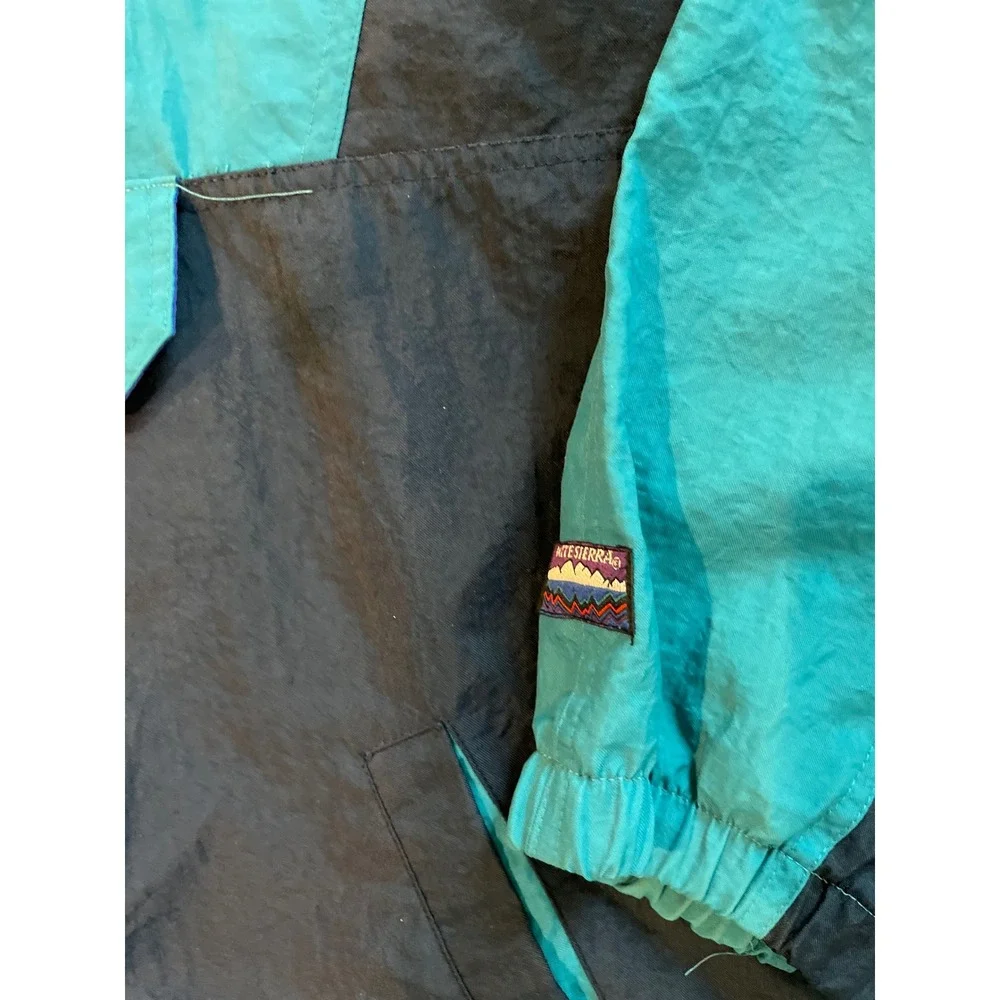 White Sierra Colorblock Anorak Jacket Teal Black Purple Nylon Pullover XL